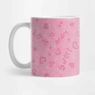 Pink Hearts Pattern Mug